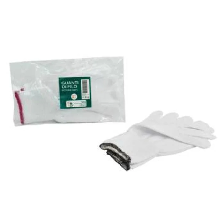 Guanto Di Filo Cotone 100% Bianco Per Allergie Dermatologiche 9 1 Paio