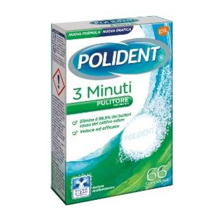 Polident 3 Minuti per la pulizia della protesi dentaria 66 compresse