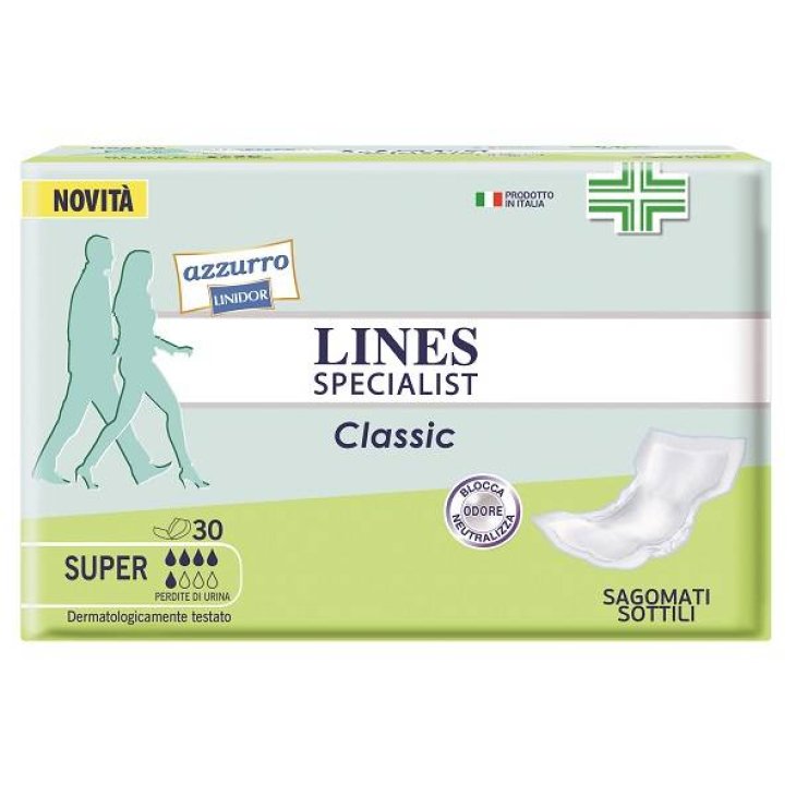 Lines Specialist Classic Pannolone Sagomato Sottile Super 30 Pezzi