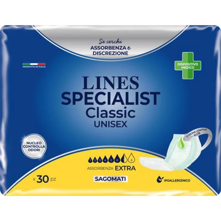 Lines Specialist Classic Unisex Pannolone sagomato extra 30 Pezzi