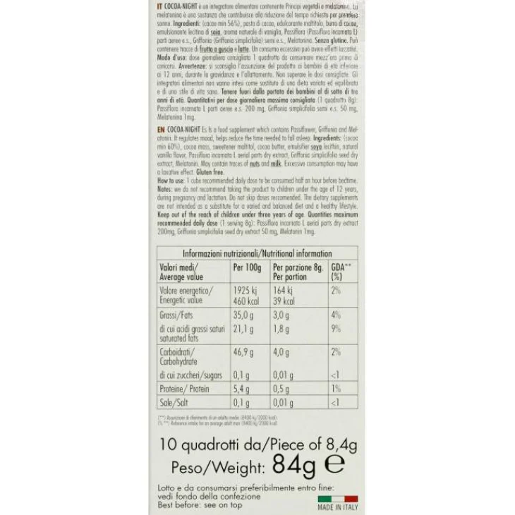 Stainer Cocoa Night Integratore Sonno Sereno 84 G