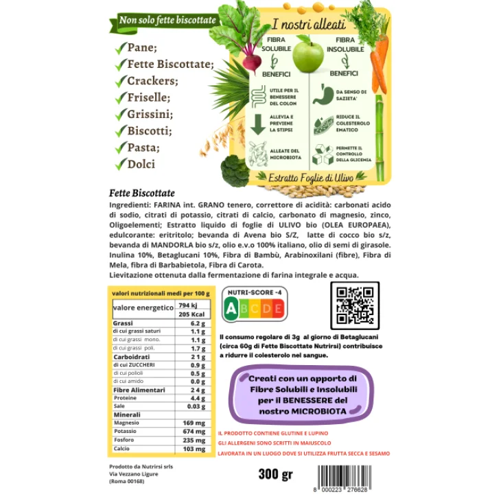 NutrirSi Nutricrock Fette biscottate a basso carico glicemico 300 g