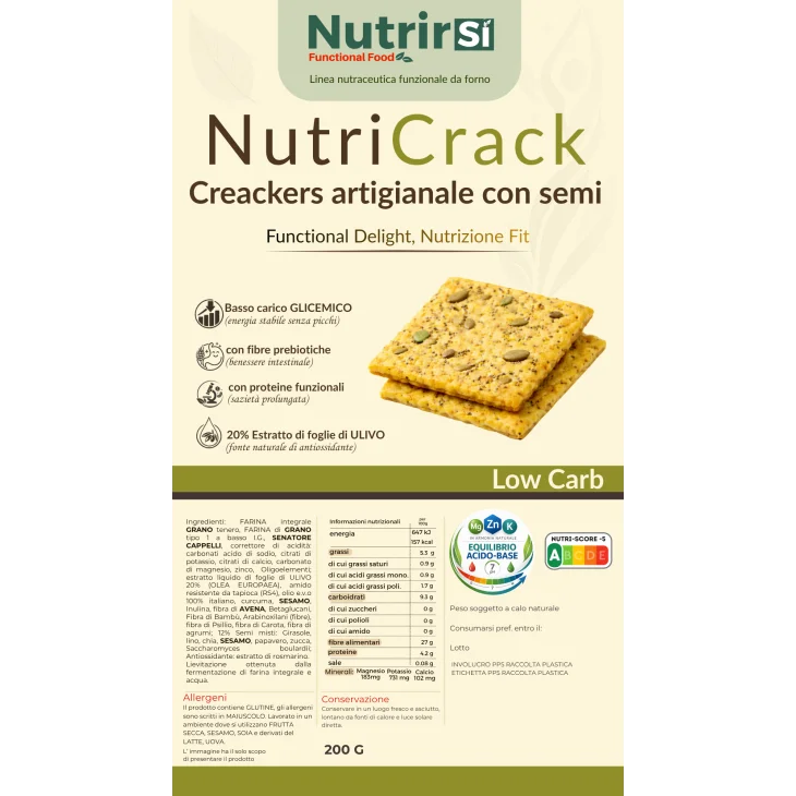 Nutrirsi NutriCracker Semi Misti Cracker a basso indice glicemico 200 g