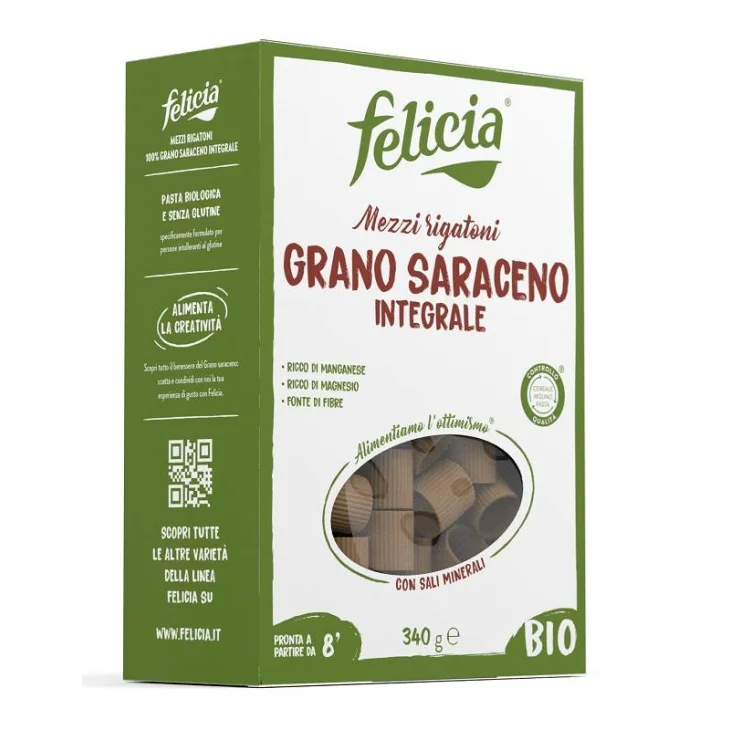 Felicia Bio Grano Saraceno Mezzi Rigatoni Pasta biologica 340 g