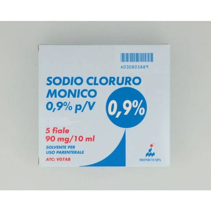 Sodio Cloruro Monico 0,9% Solvente 5 Fiale da 2 ml