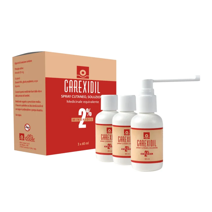 Carexidil Anticaduta Spray Soluzione Cutanea 2% 3 Flaconi 60 ml