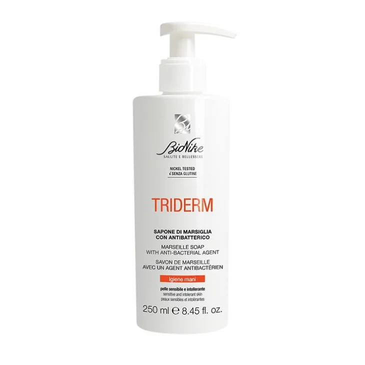 BioNike Triderm Sapone di Marsiglia con Antibatterico Detergente per le mani 250 ml
