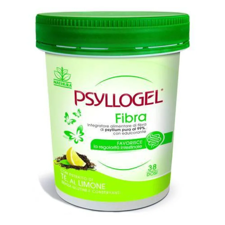 Nathura Psyllogel Fibra Integratore per il Benessere Intestinale 170 g Gusto Tè Limone