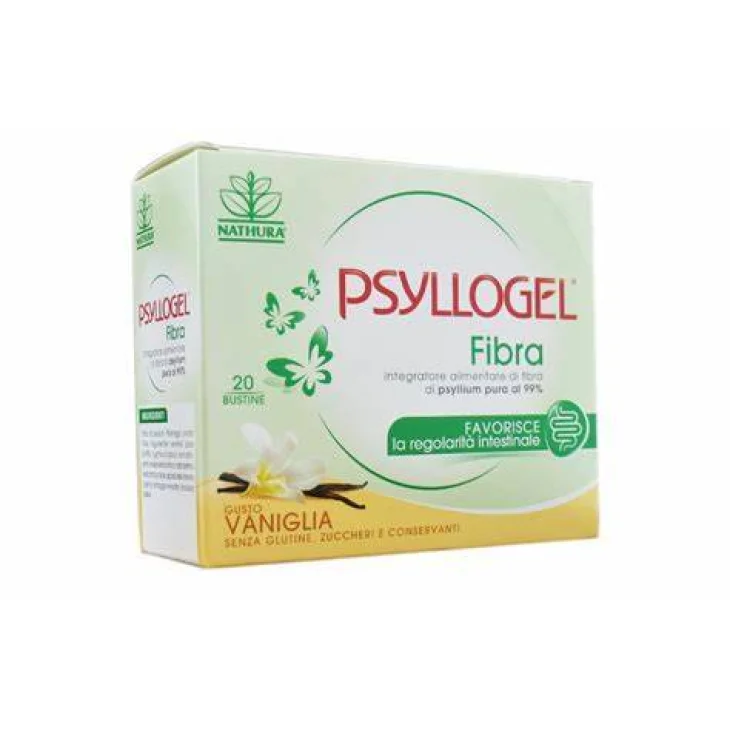 Nathura Psyllogel Fibra Integratore per il Benessere Intestinale 20 bustine Gusto Vaniglia