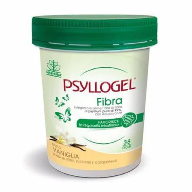 Nathura Psyllogel Fibra Integratore per il Benessere Intestinale Vasetto 170 g Gusto Vaniglia