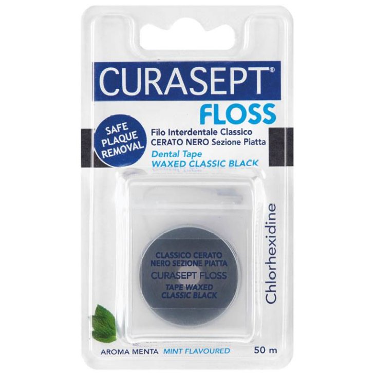 Curasept Floss Cerato Nero Clorexidina Filo interdentale 50 m