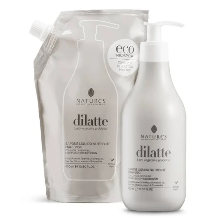 Nature's Dilatte Sapone Liquido Mani/Viso Nutriente Ricarica 400 ml