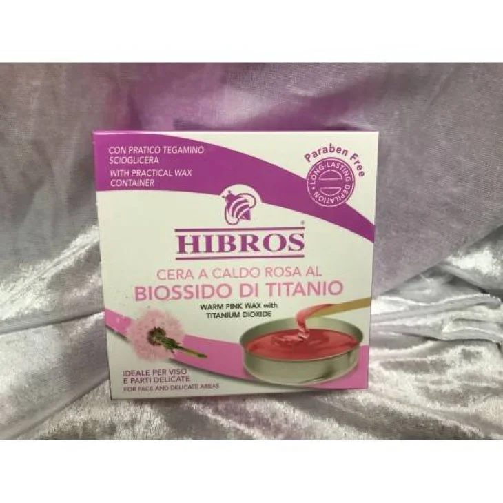 Hibros Cera a Caldo Tegamino Rosa al Biossido di Titanio 60 g