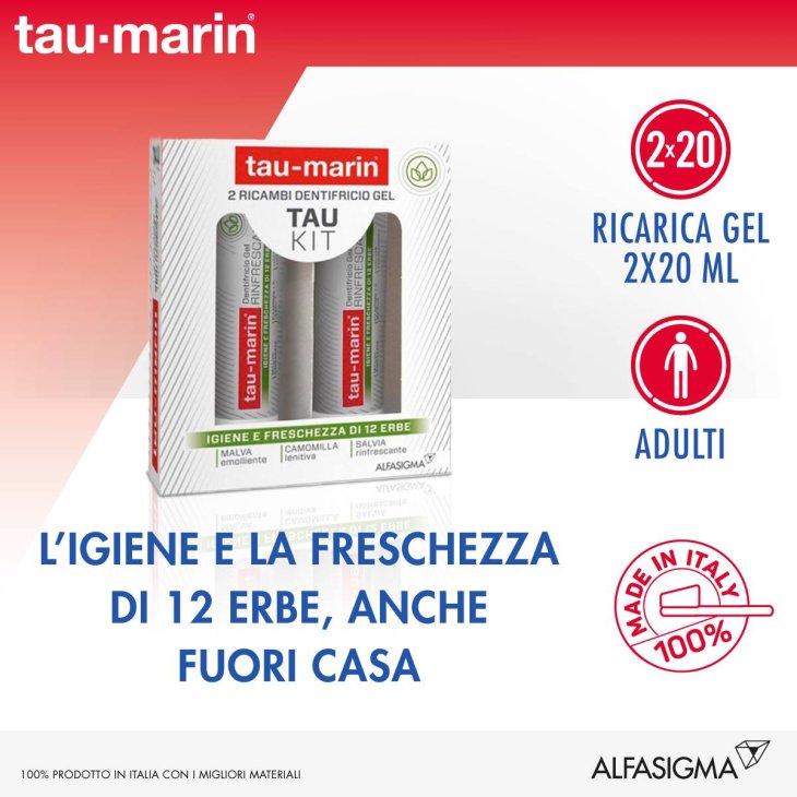 TAU-MARIN DENTIFRICIO RINFRESCANTE RICARICA TAU KIT 2X20ML