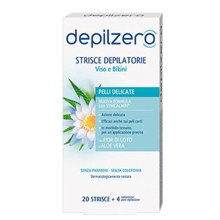 Depilzero Strisce Depilatorie Viso e Bikini 20 pezzi