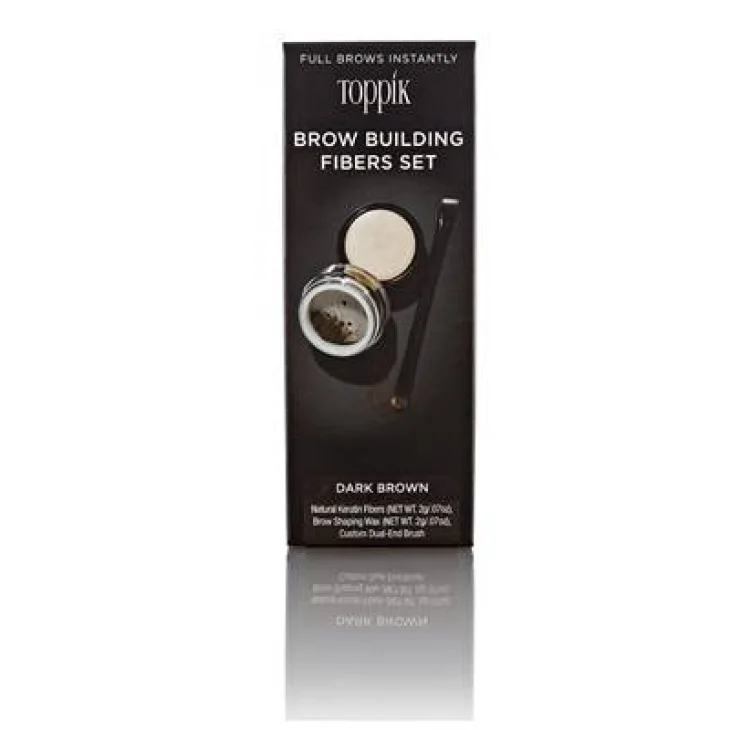 Toppik Brow Building Fiber Set Dark Brown Castano Scuro Make up soppracciglia