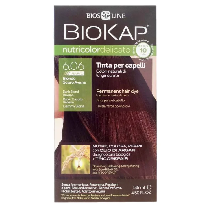 Bios Line Biokap Nutricolor Delicato Rapid 6.06 Biondo Scuro Avana