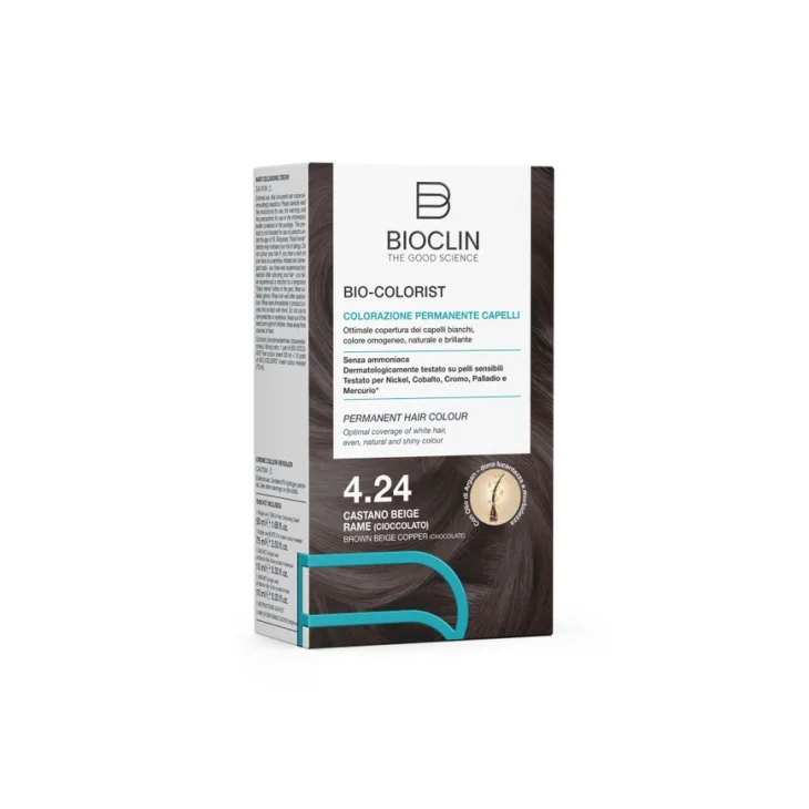 Bioclin Bio-Colorist Colorazione Permanente Capelli Castano Beige Rame (Cioccolato) 4.24