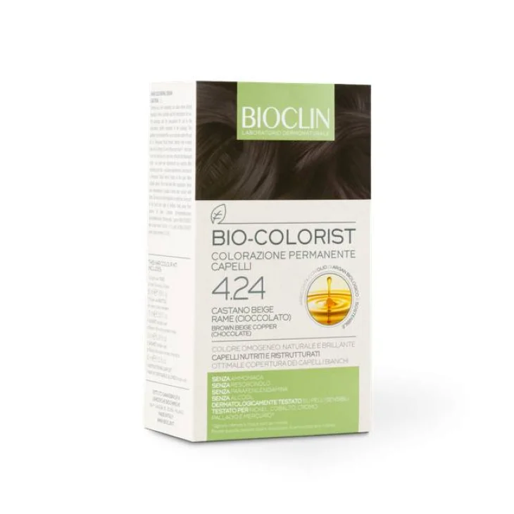 Bioclin Bio Colorist Kit Trattamento Colorante 4.24  Castano Beige Rame Cioccolato