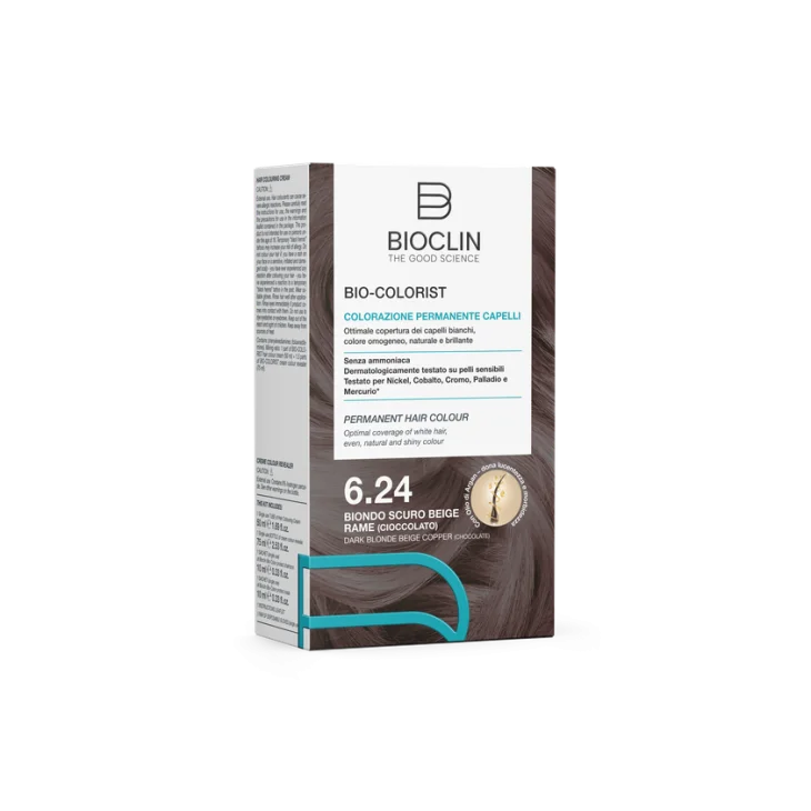 Bioclin Bio-Colorist Colorazione Permanente Capelli Biondo Scuro Beige Rame (Cioccolato) 6.24