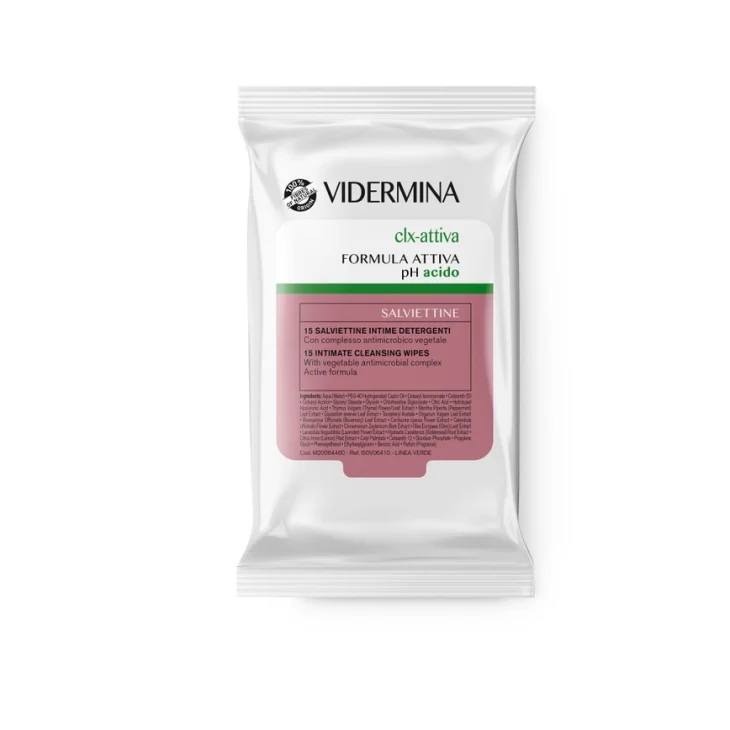 Vidermina Clx-attiva Salviettine Intime Detergenti 15 pezzi