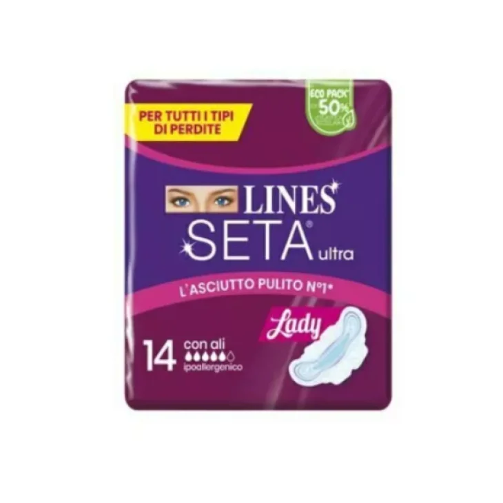 Lines Seta Ultra Lady Assorbenti Con Ali 14 Pezzi