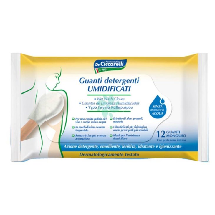 Dr Ciccarelli Guanto Pre-Saponato Umidificato 12 Pezzi