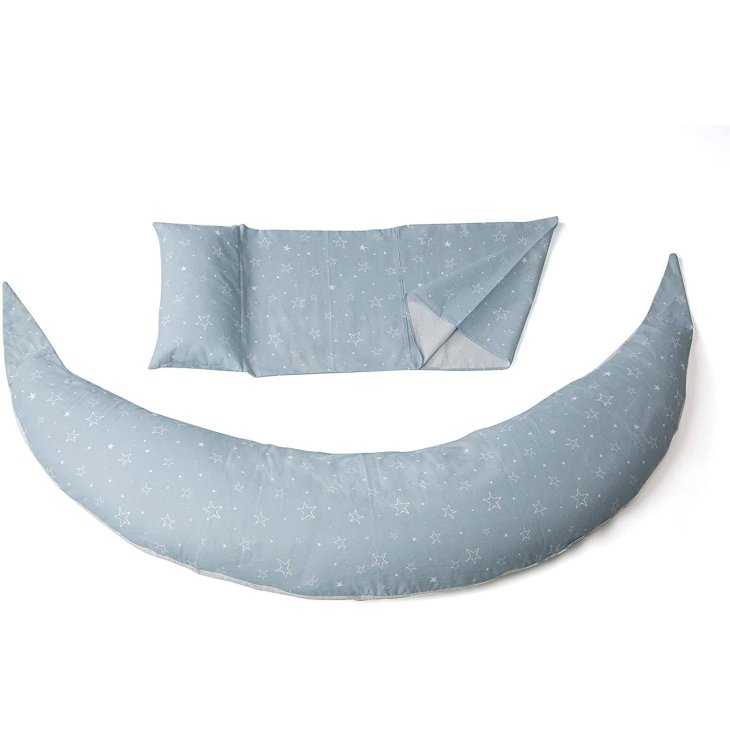 Nuvita DreamWizard 12 in 1 Cuscino Gravidanza e Allattamento Colore Grigio con Stelle