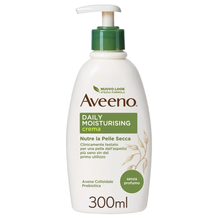 Aveeno Crema Idratante Corpo Daily Moisturizing per Pelli Normali e Pelli Secche Senza Profumo 300ml