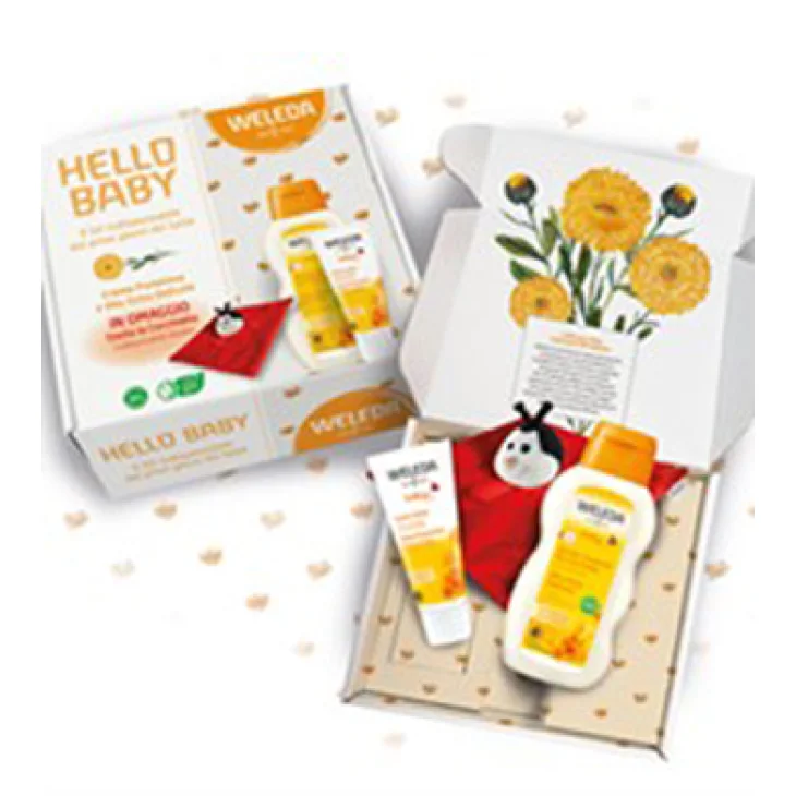 KIT HELLO BABY 1 CREMA PROTETTIVA CALENDULA 75 ML + 1 OLIO EXTRA DELICATO 200 ML + 1 DOUDOU