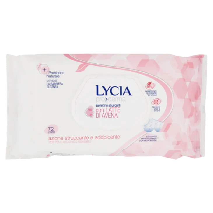 Lycia Salviette Struccanti Latte d'Avena Pelle Sensibile 72 pezzi