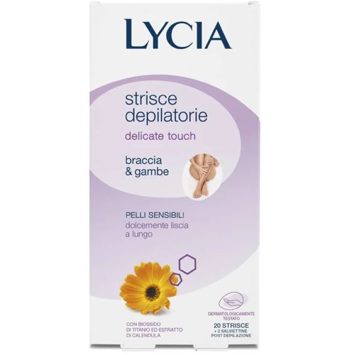 Lycia Delicate Touch Strisce Depilatorie Braccia Gambe 20 pezzi