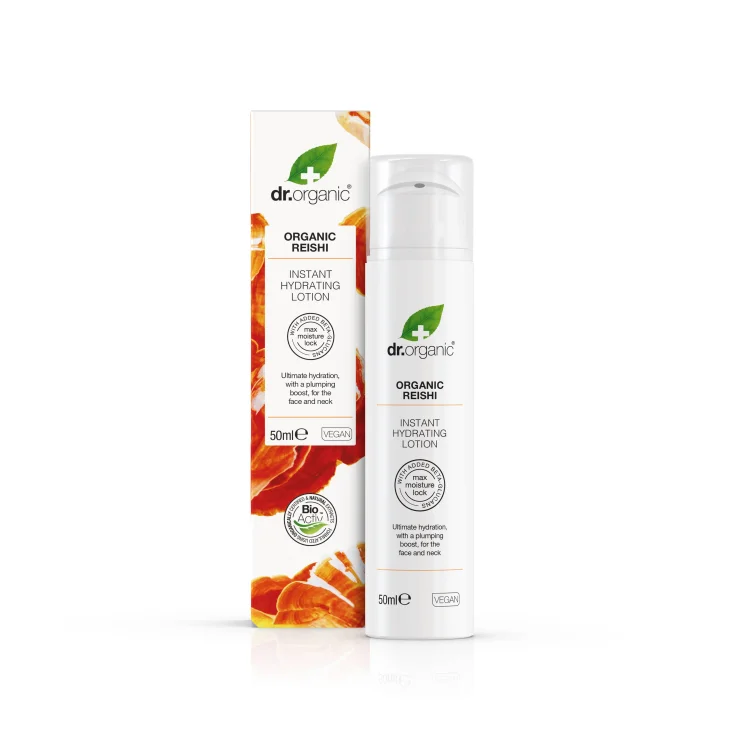 Dr Organic Reishi Lozione Ultra Idratante e Anti-Rossore per il viso 50 ml