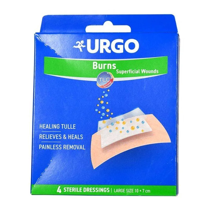Agave Urgo Cerotto Ustioni e Ferite Superficiali 100x70mm 4 pezzi