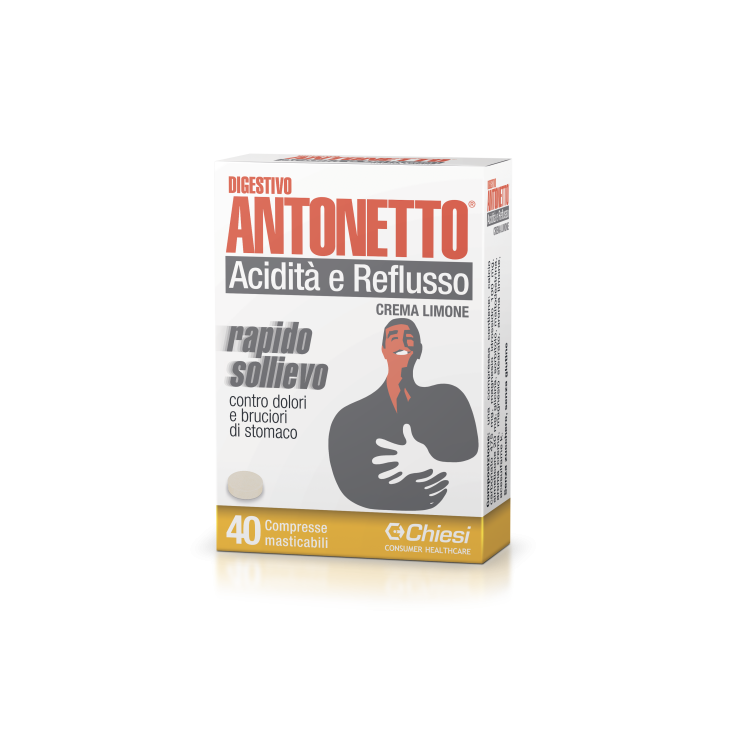 Antonetto Acidità e Reflusso Digestivo Crema al Limone 40 Compresse