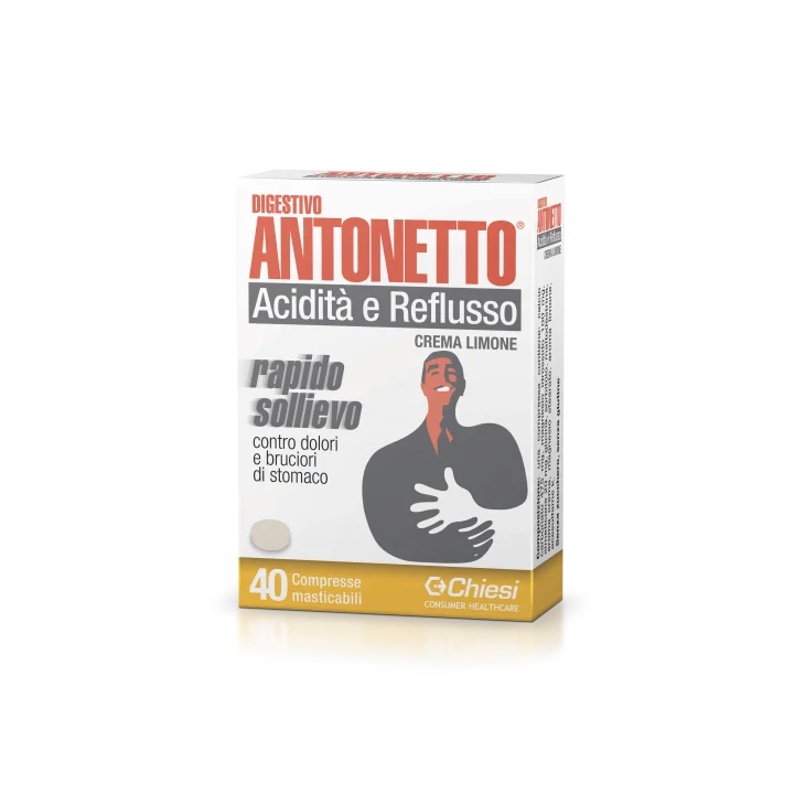 Antonetto Acidità e Reflusso Digestivo Crema al Limone 40 Compresse