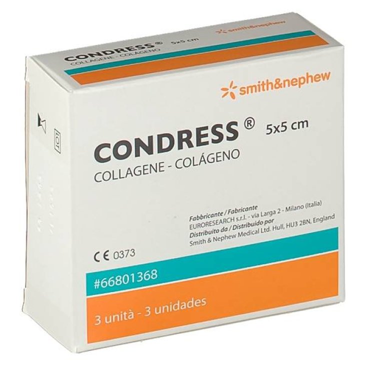 Condress Medicazione Con Collagene Equino 5x5 Cm 3 Pezzi