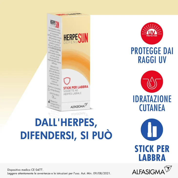 HerpeSun Defend Stick per labbra contro herpes labiale 5 ml