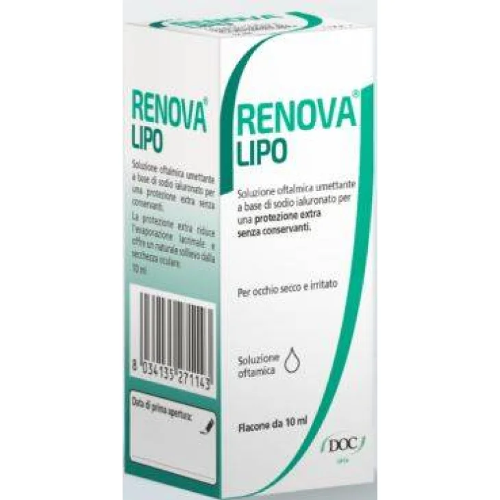 Doc Renova Lipo Collirio Sostituto Lacrimale a Base di Acido Ialuronico 0,4% Flacone 10 ml