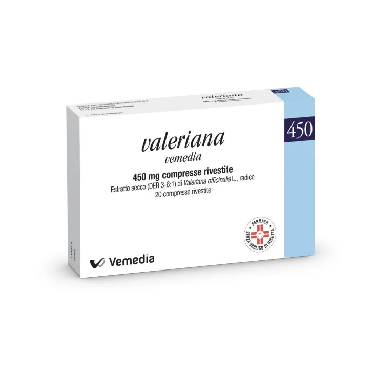Valeriana Vemedia 450 mg 20 Compresse Rivestite