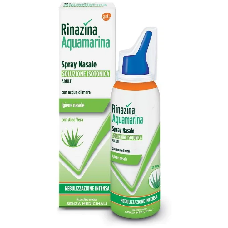 Rinazina Aquamarina Isotonica Aloe Spray nebulizzazione intensa per il naso 100 ml