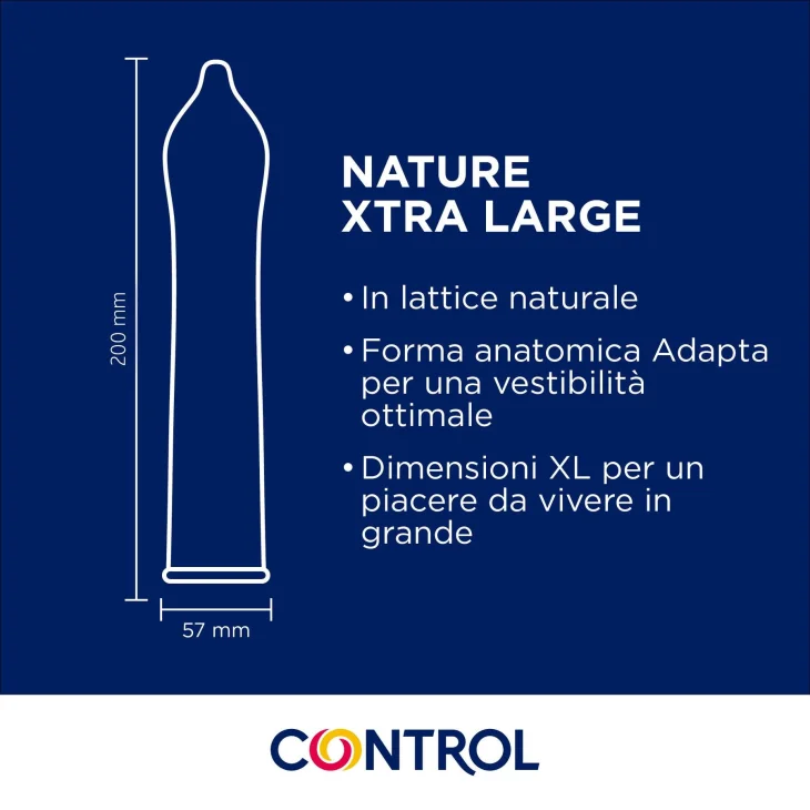 Control Nature Xtra Large Preservativi in Lattice Naturale 12 Pezzi