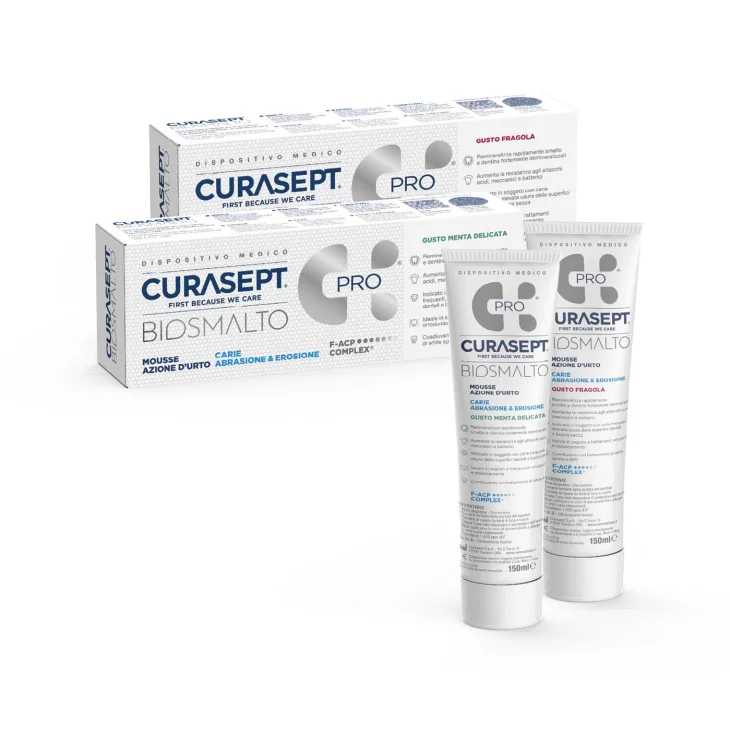 Curasept Biosmalto Mousse Anti-Carie Gusto Fragola 50 ml