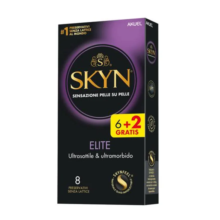 Akuel Skin Elite Ultrasottile e Ultramorbido 6 pezzi + 2 Omaggio