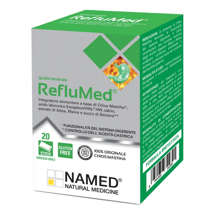 Named RefluMed Integratore per il Benessere dello Stomaco 20 Stick Orosolubili