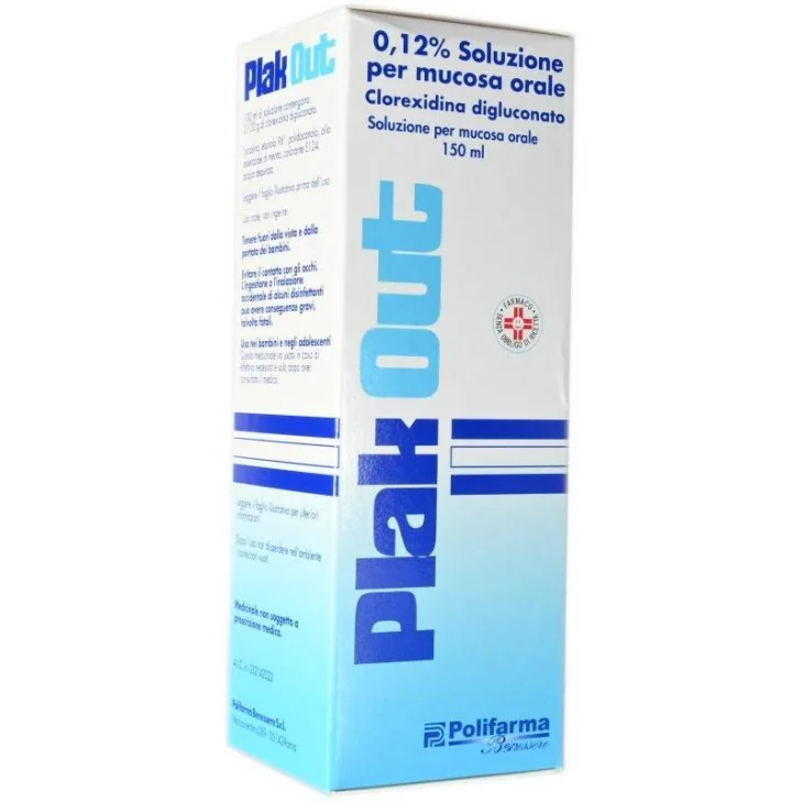 Polifarma Benessere Plak Out 0,12% Soluzione per la mucosa orale 150 ml