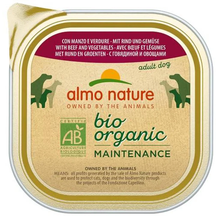 Almo Nature Bio Organic Maintenance Manzo Verdure Cibo umido per cani adulti 300 g