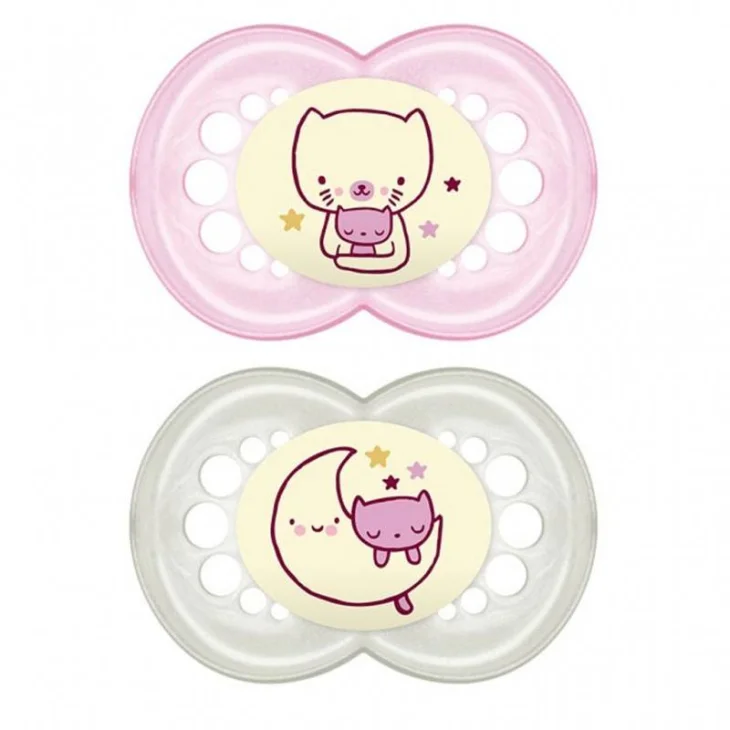 Mam Night Succhietto in Silicone 6+ mesi Femmina 2 pezzi