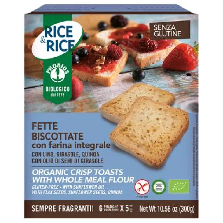Rice&Rice Fette Biscottate con Farina Integrale senza Glutine 300 g