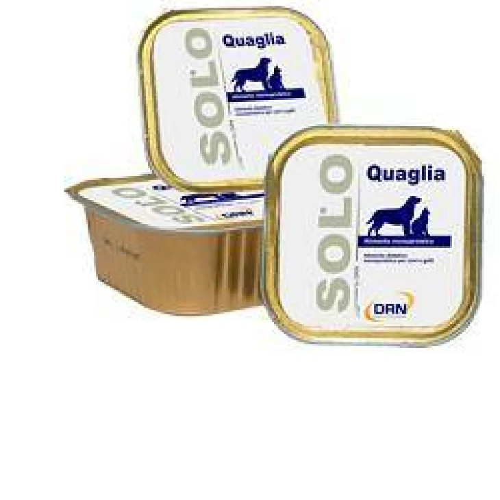 Drn Solo Quaglia Alimento dietetico monoproteico e umido per Cani/Gatti 100 g